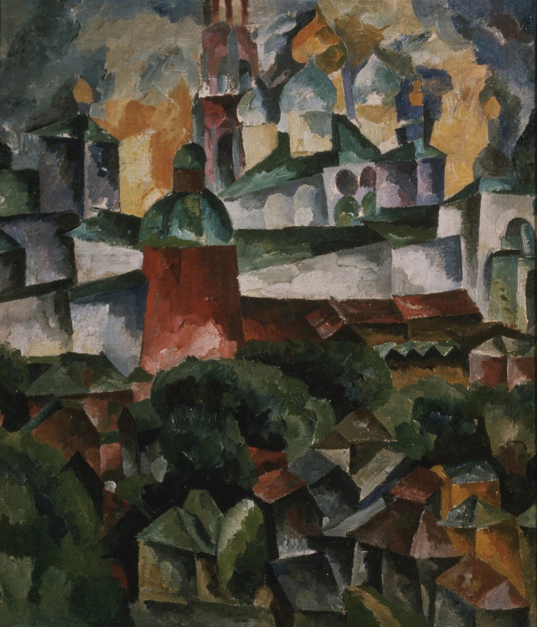 Krajina s klášterem Trinity-Sergius, 1920 od Aristarkh Vasilievic Lentulov