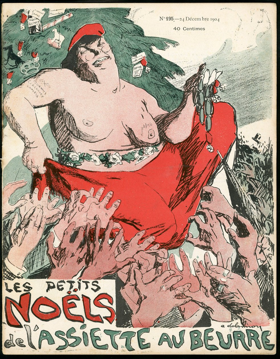 Obálka "" L’Plate au beurre"", číslo 194, satirické barvy od Aristide Delannoy