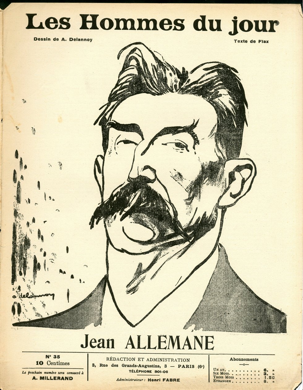 Obálka "Les Hommes du jour", Satirický B & W od Aristide Delannoy