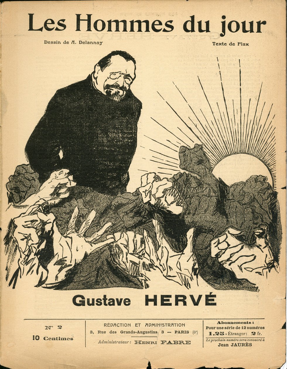 Obálka „“ Muži dne „“, číslo 2, Satirické v B&W od Aristide Delannoy