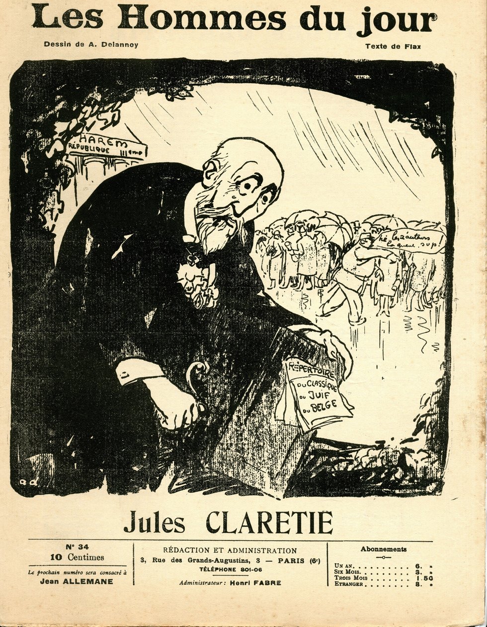 Obálka „“The Men of the Day““, cca 1906 – Ilustrace Aristide Delannoy (1874-1911): Claretie Jules (1840-1913) od Aristide Delannoy