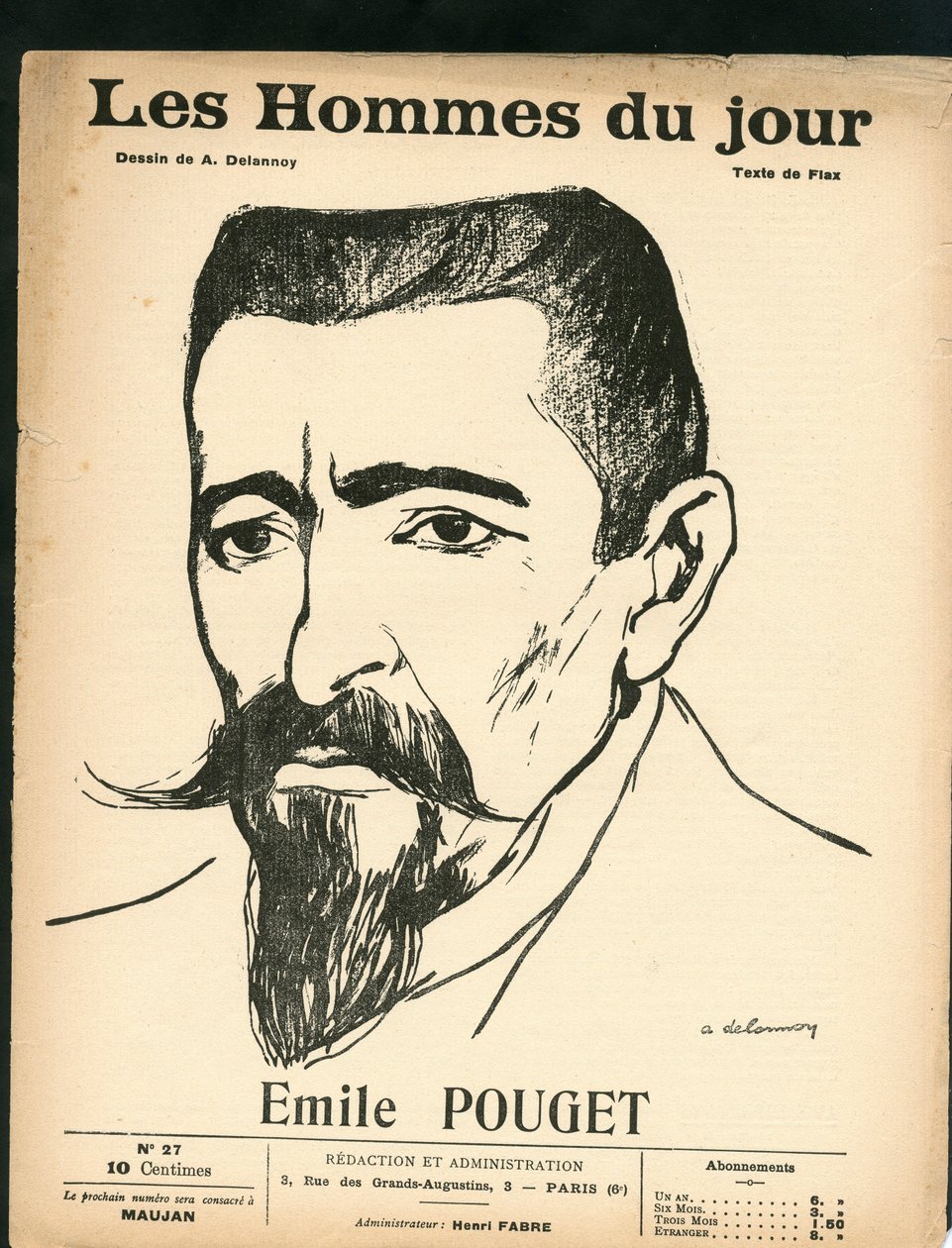 Obálka knihy „Muži dne“ číslo 27, 1. ledna od Aristide Delannoy