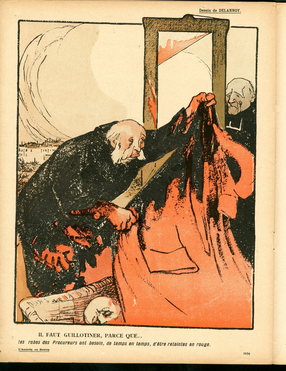 Máslový talíř, číslo 310, satirický, barevný od Aristide Delannoy