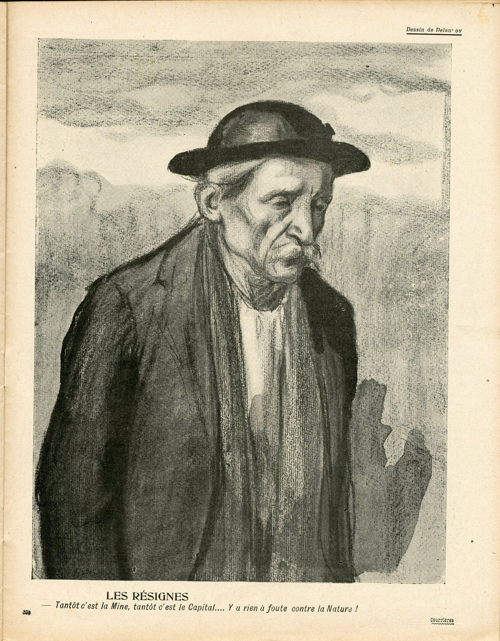 Máslový talíř, číslo 260, satirický v barvách od Aristide Delannoy