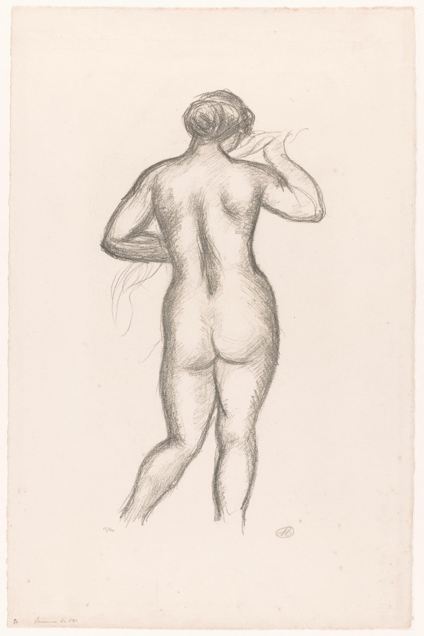 Ženský akt při pohledu zezadu Femme nue de dos (původní název) od Aristide Maillol (signed by artist)
