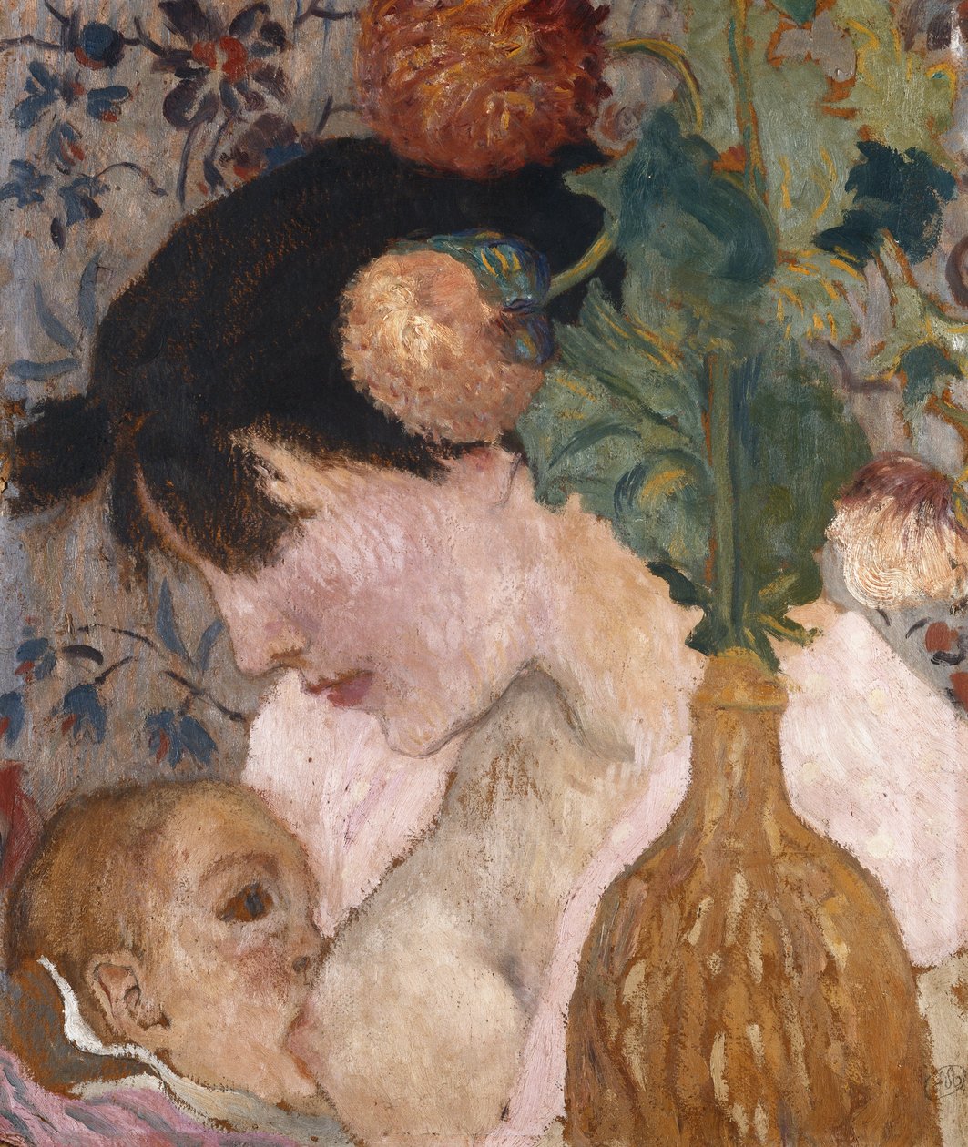Matka a dítě; Mere et Enfant, kolem roku 1895 (olej na palubě) od Aristide Maillol