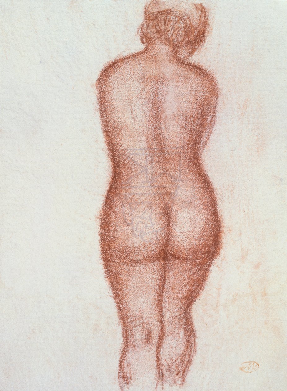 Akt stojící zezadu (pastel na papíře) od Aristide Maillol