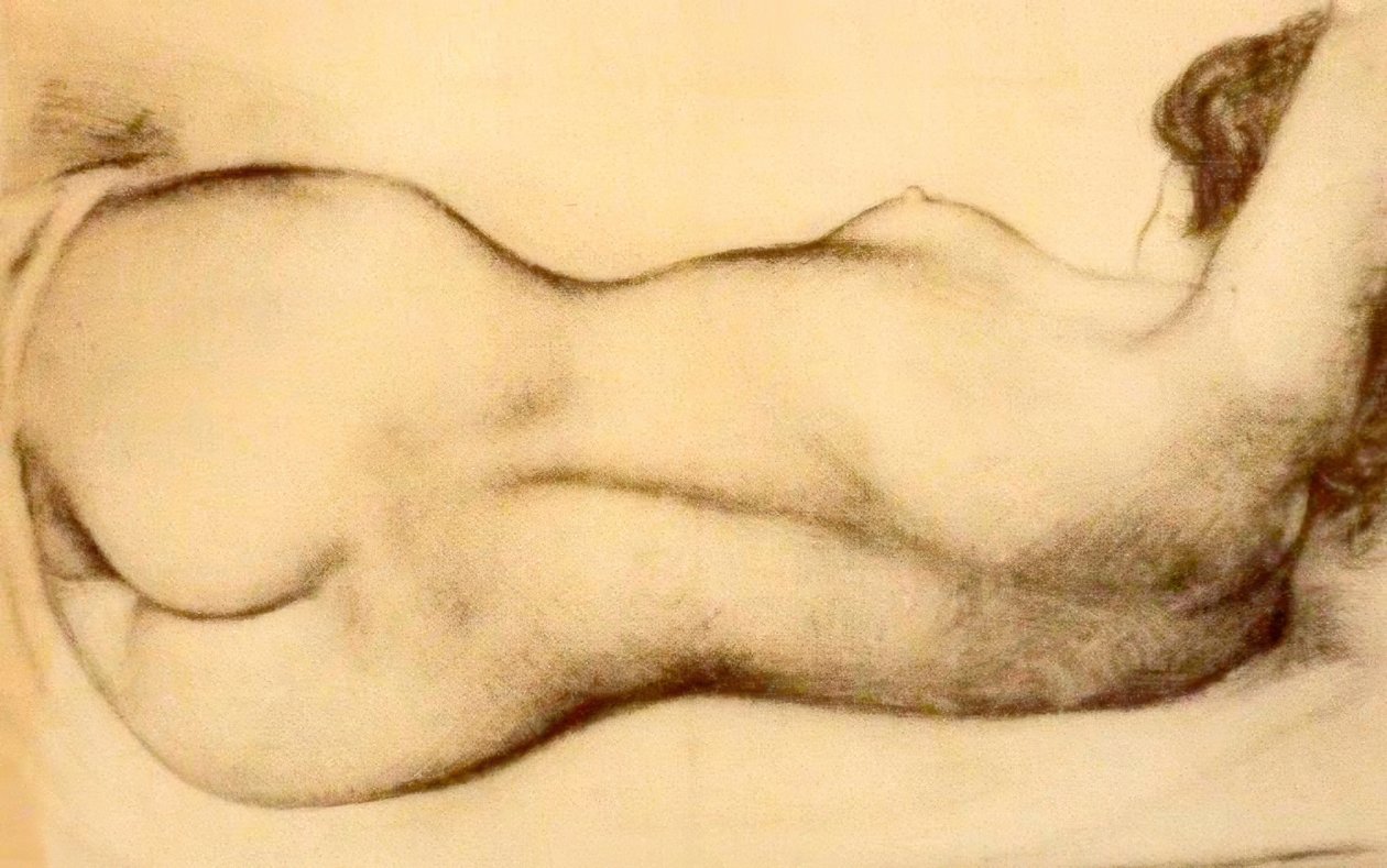 Náčrt ležící nahé ženy od Aristide Maillol