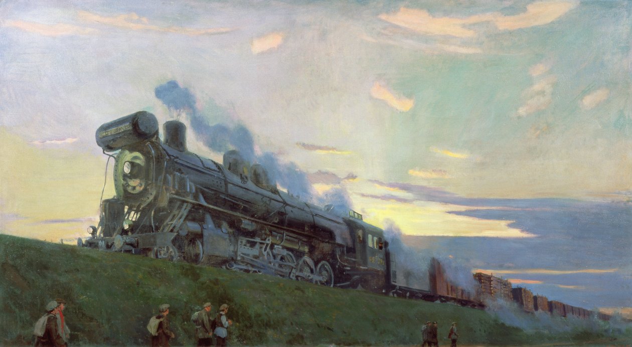 Super výkonný parní stroj, 1935 od Arkadij Aleksandrovic Rylov