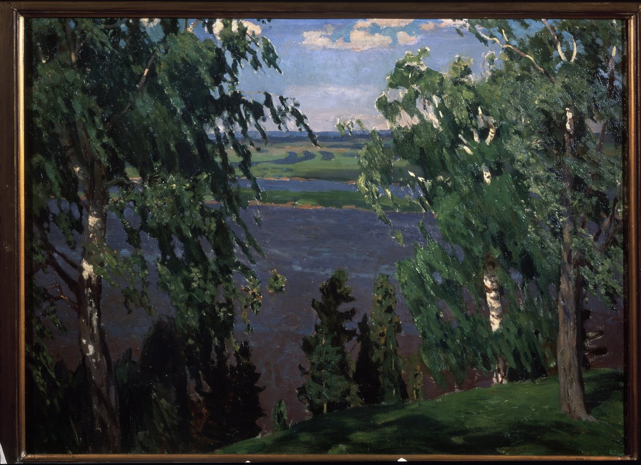 Zelený šum. Obraz Arkadi (Arkady) Alexandrovič Rylov (1870-1939), olej na plátně od Arkadij Aleksandrovic Rylov