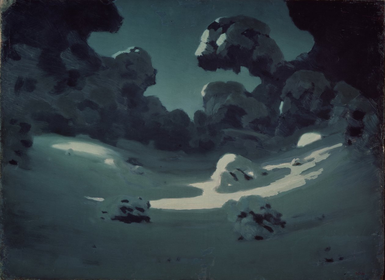 Měsíční skvrny v lese. Zima, 1898-1908 od Arkhip Ivanovich Kuindzhi