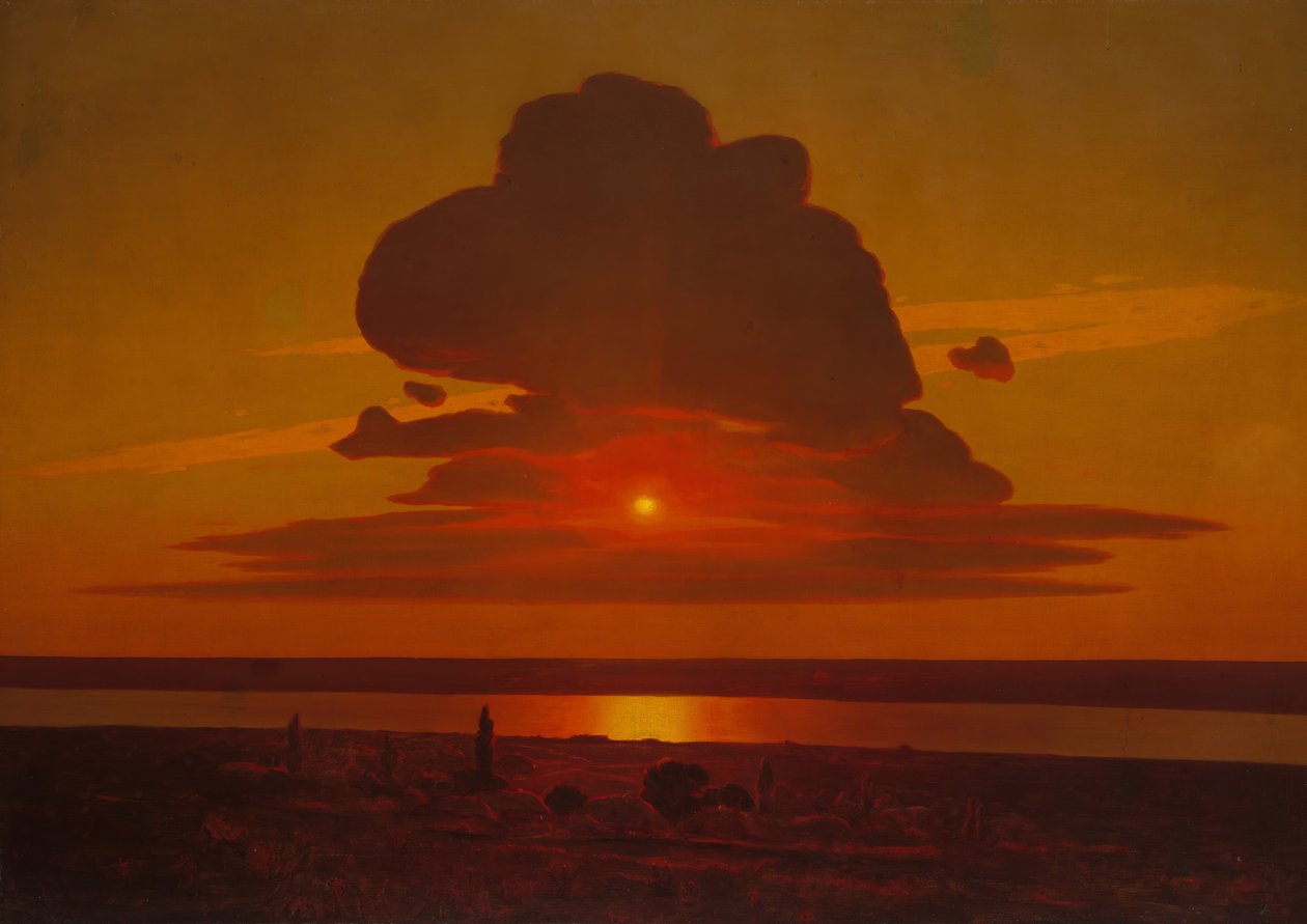 Rudý západ slunce na Dněpru, 1905-8. od Arkhip Ivanovich Kuindzhi