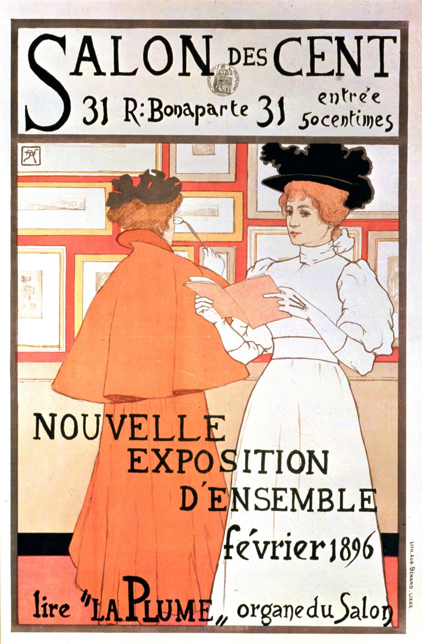 Plakát propagující výstavu na ‚Salon des Cent‘, 1896 od Armand Rassenfosse