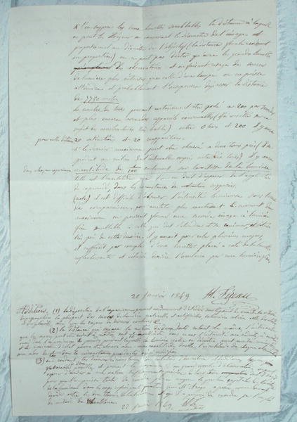 Dopis popisující Fizeauovy experimenty k určení rychlosti světla od Armand Hippolyte Louis Fizeau