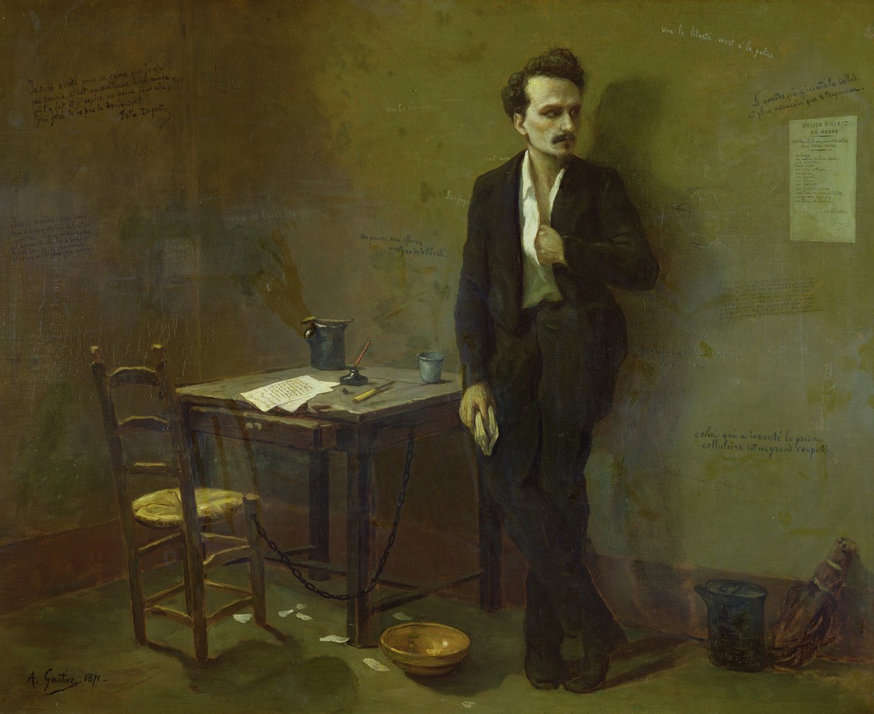 Henri Rochefort (1831-1913) ve věznici Mazas, 1871 od Armand Desire Gautier