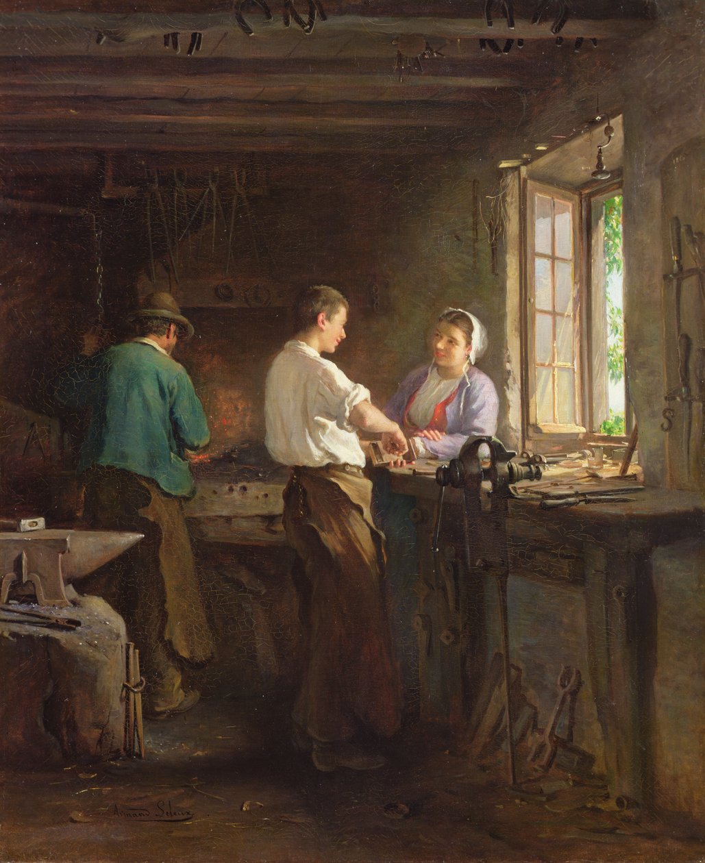 Zámečník (olej na plátně) od Armand Hubert Simon Leleux