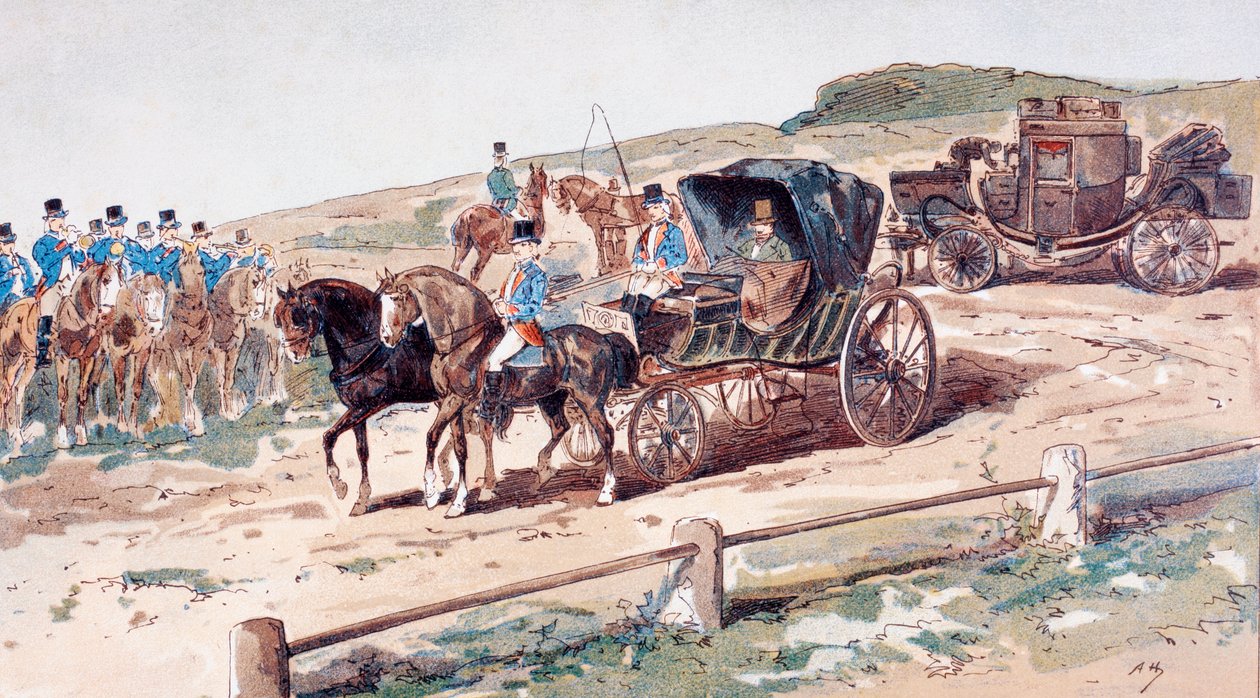 Postillion namontovaný na kočárovém koni, 19. století, 1886 od Armand Jean Heins