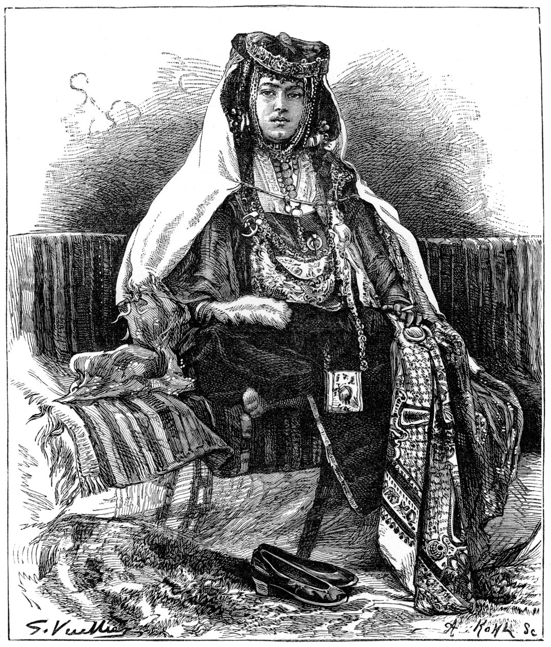Tanečnice Ouled Nail, Alžírsko, c1890 od Armand Kohl