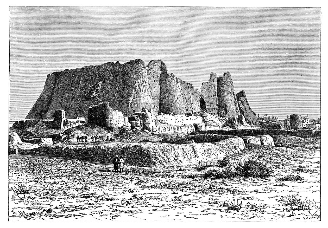 Zničená pevnost Veramin, Persie, Írán, 1895. od Armand Kohl