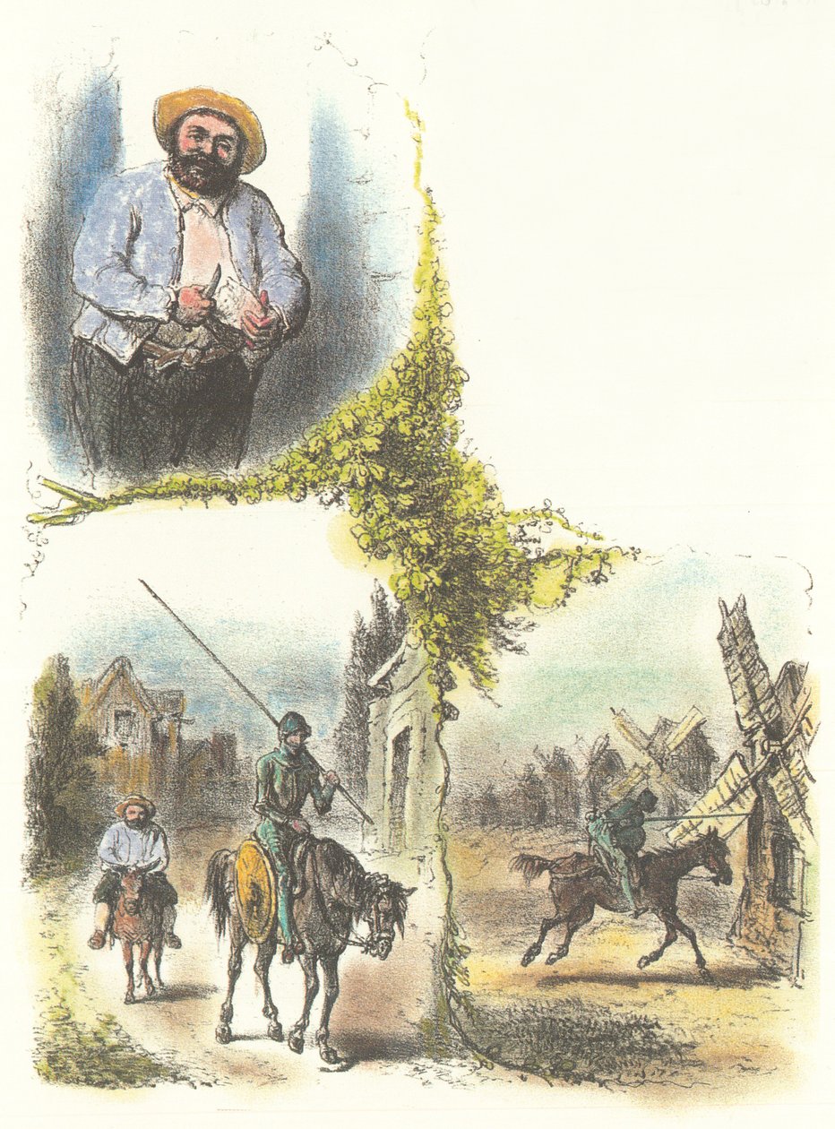 Ilustrace Armand-Louis-Henri Telory pro dětskou adaptaci Dona Quichota od Armand Louis Henri Telory