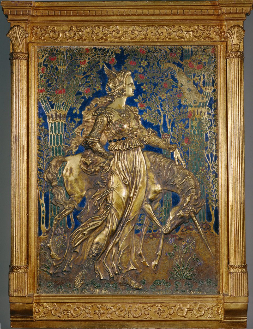 Princezna s jednorožcem (malba na mědi) od Armand Point