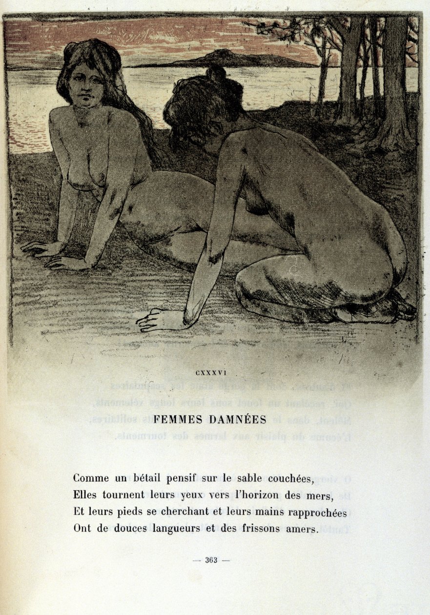 Ilustrace Armanda Rassenfosse (1862 - 1934) k básni „Damned Women““ v „Les fleurs du mal“ od Charlese Baudelaira (1821-1867) 1899 od Armand Rassenfosse