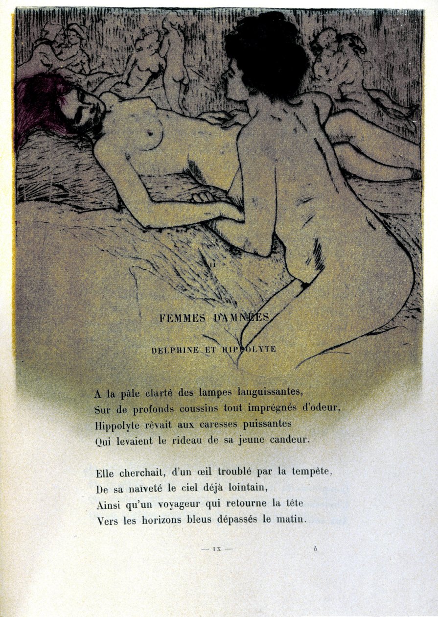 Ilustrace Armanda Rassenfosse (1862 - 1934) k básni „Damned Women““ v „Les fleurs du mal“ od Charlese Baudelaira (1821-1867) 1899 od Armand Rassenfosse
