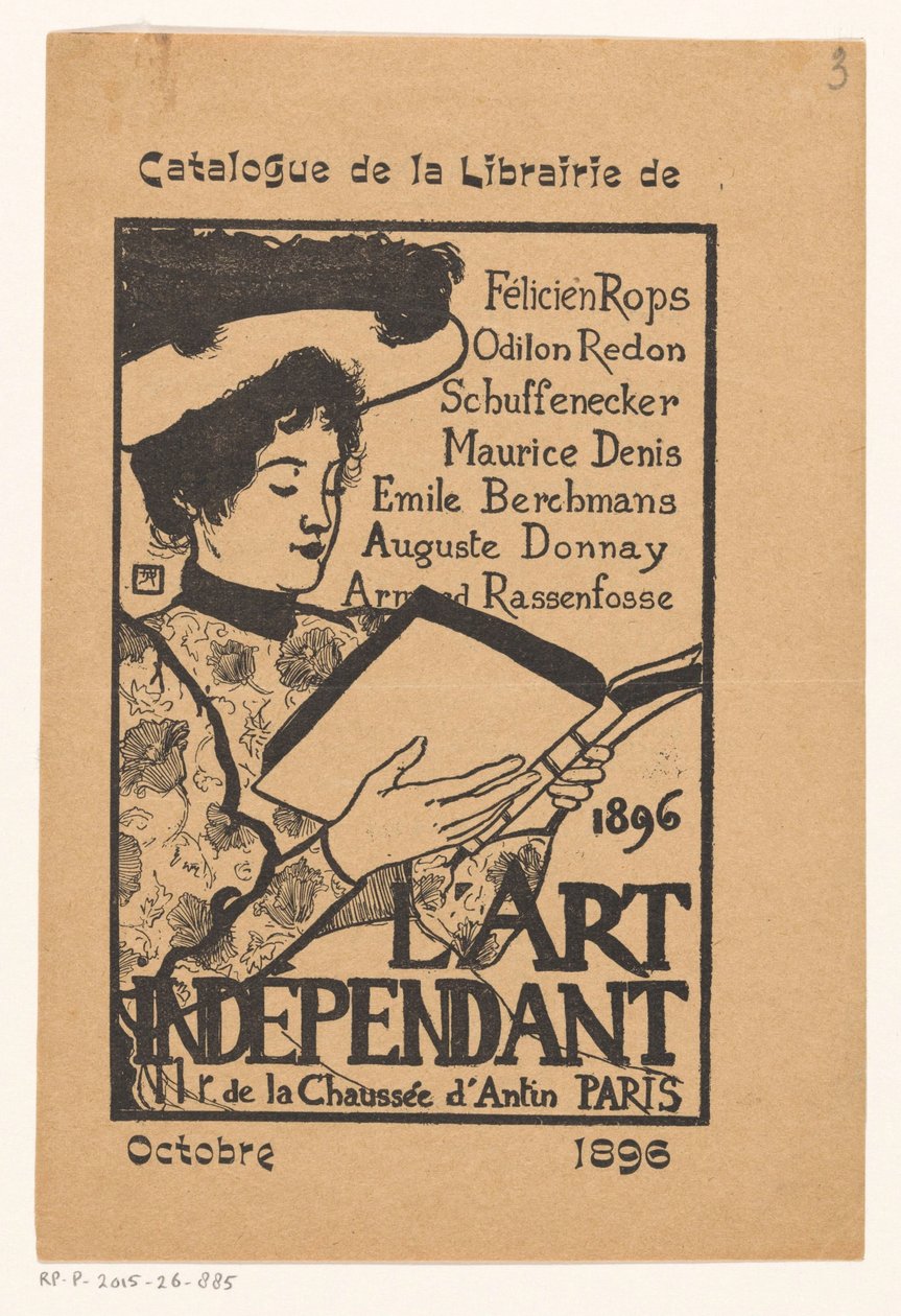 Žena čte s kloboukem od Armand Rassenfosse