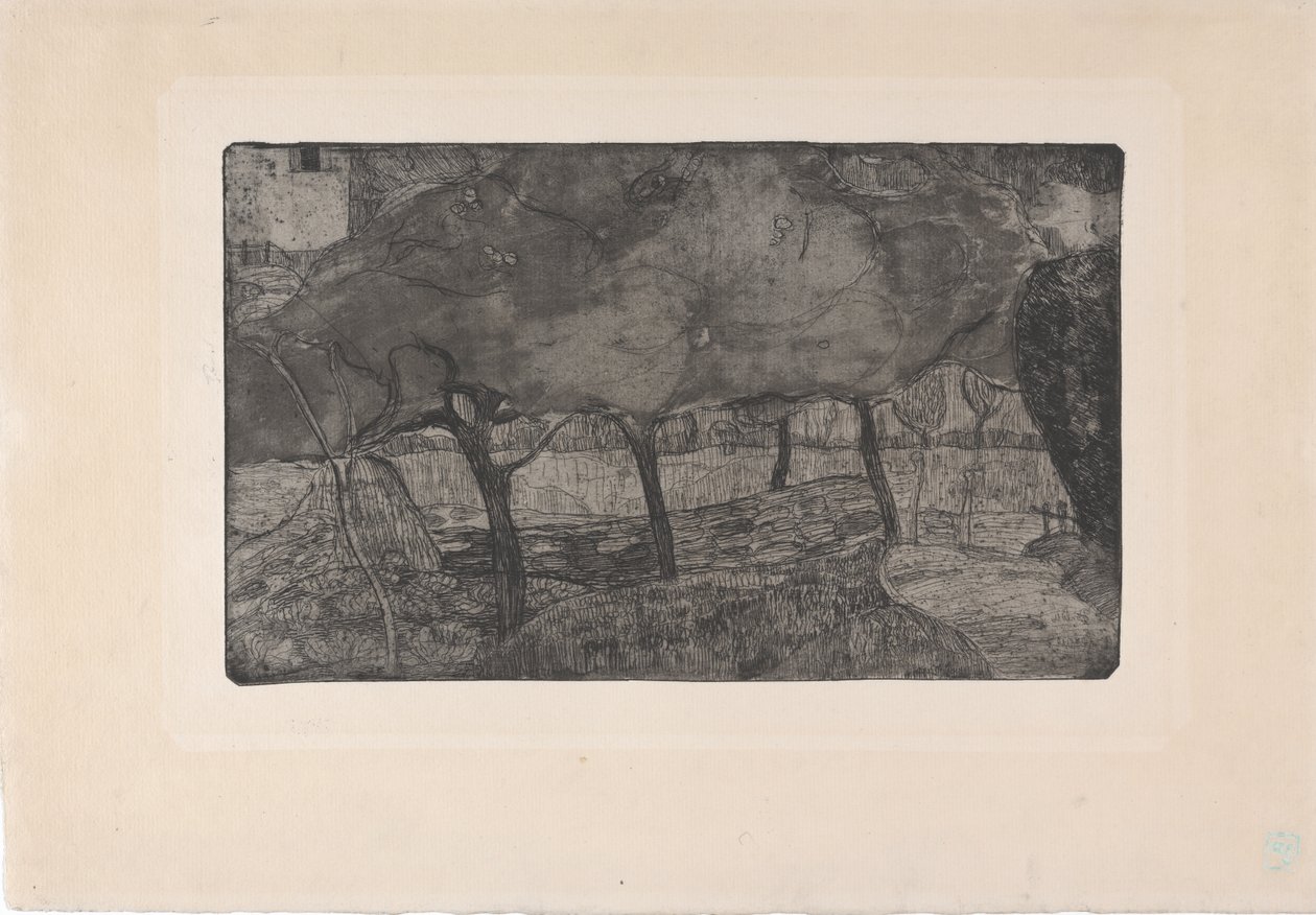 Les Pommiers (Jabloně) 1893 (lept, akvatinta a suchá jehla) od Armand Séguin