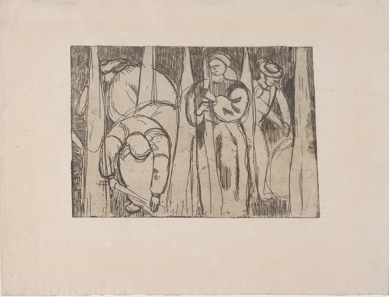 Les Rouisseuses (Sběrači lnu) 1893 (lept) od Armand Séguin