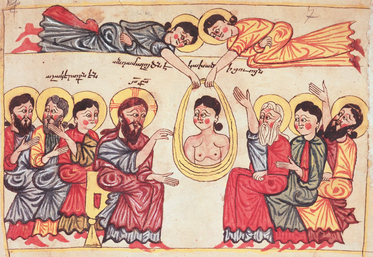Uzdravování nemocných z evangelia, c.1200 od Armenian School