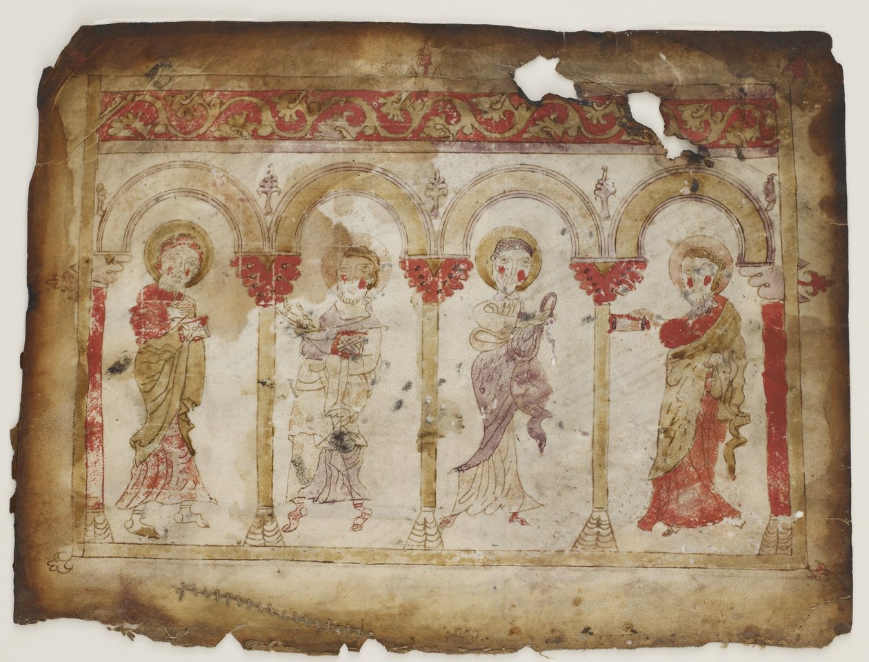 Portrét evangelistů z evangelia (neprůhledný akvarel, tuš a zlato na pergamenu) od Armenian School