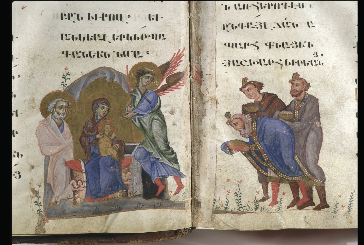 Evangelium podle čtyř evangelistů, Kilikie, 2. polovina 13. století (tuš, neprůhledný akvarel a zlato na pergamenu) od Armenian School
