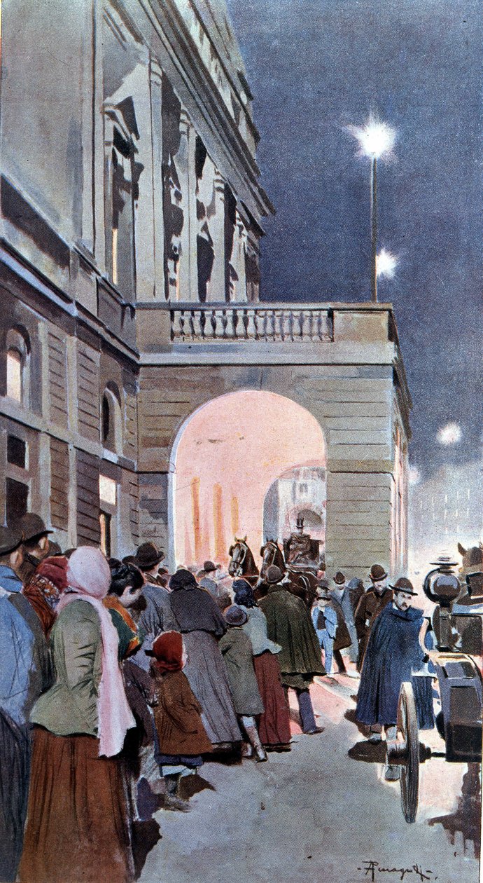 Zvědaví před Teatro alla Scala od Arnaldo Ferraguti