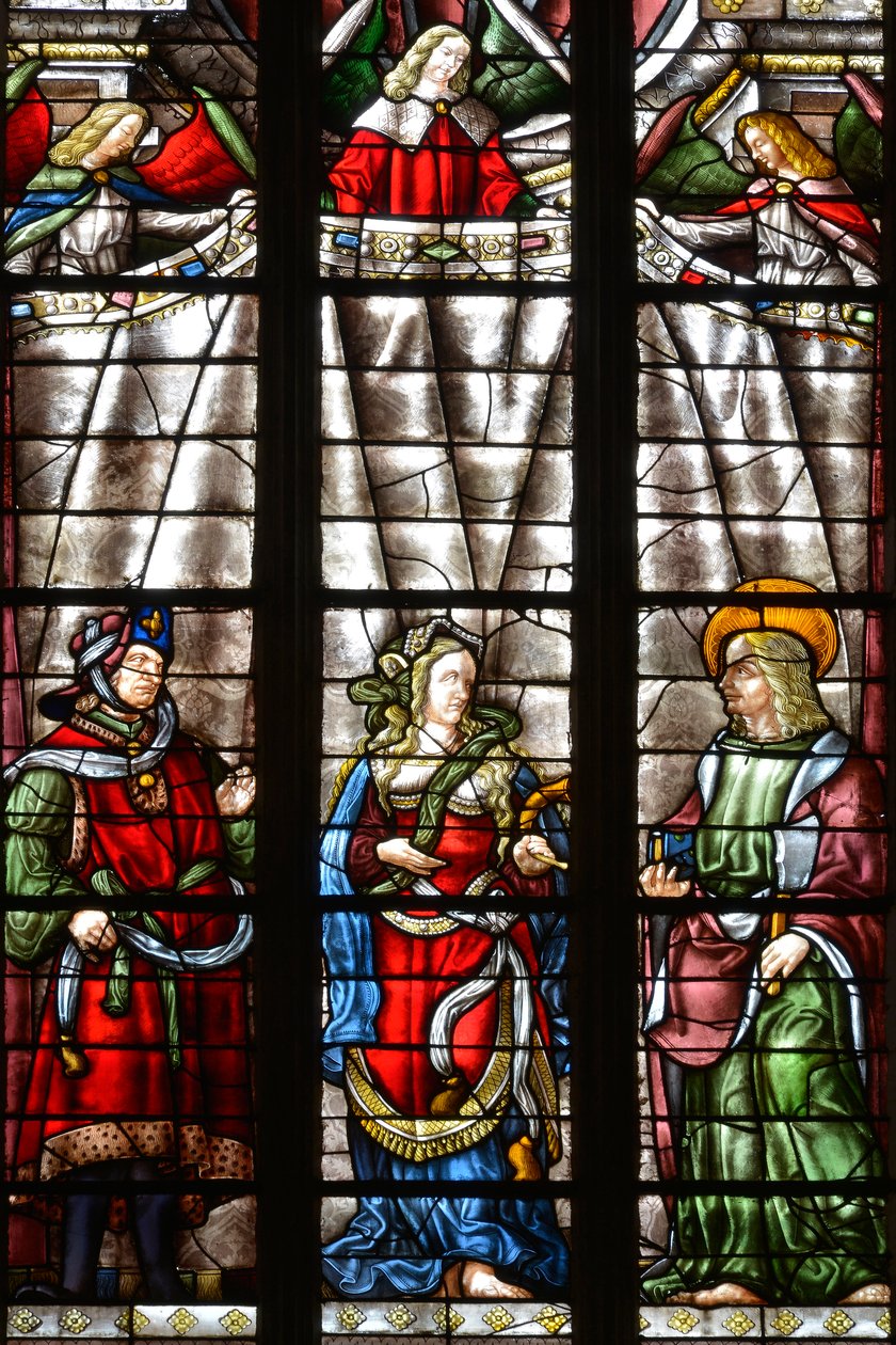 Prorok Daniel, Sibylle Cimmerienne a svatý Matouš Evangelista - Vitráže kaple Saint Louis, Arnaud de Moles (1470-1520) dokončena v roce 1513 - Cathedrale Sainte Marie d