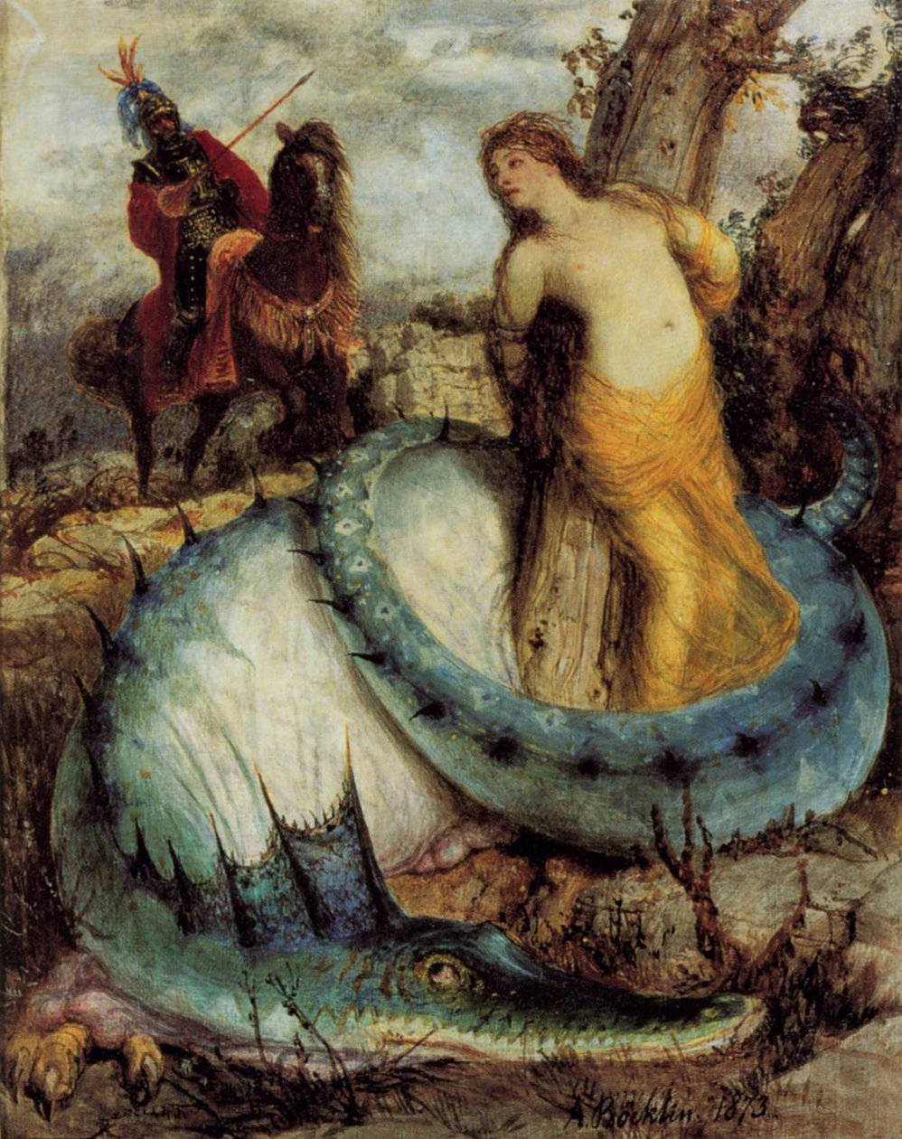 Angelica, střežená drakem od Arnold Böcklin