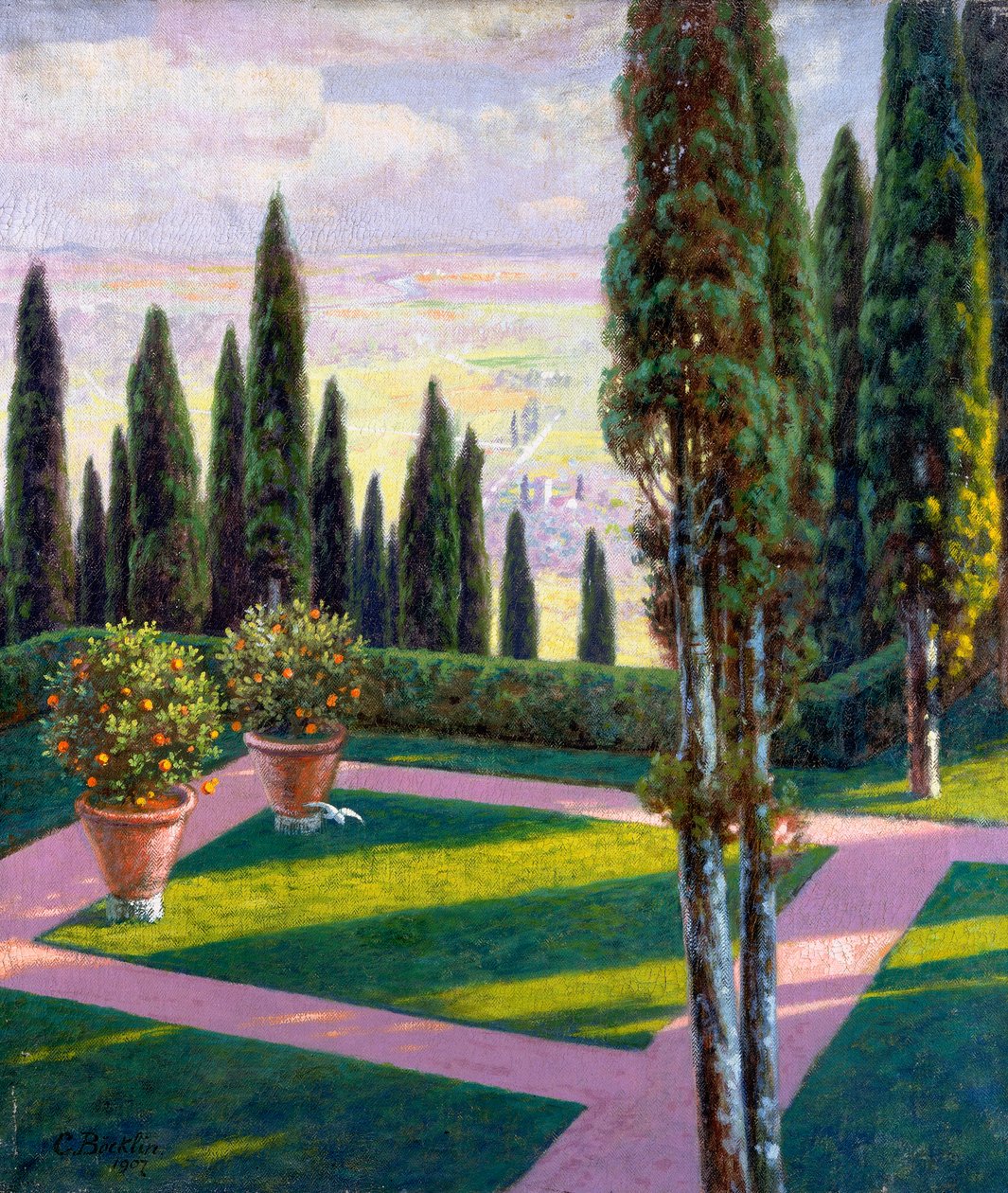 Zahrada vily Fiesolana od Arnold Böcklin