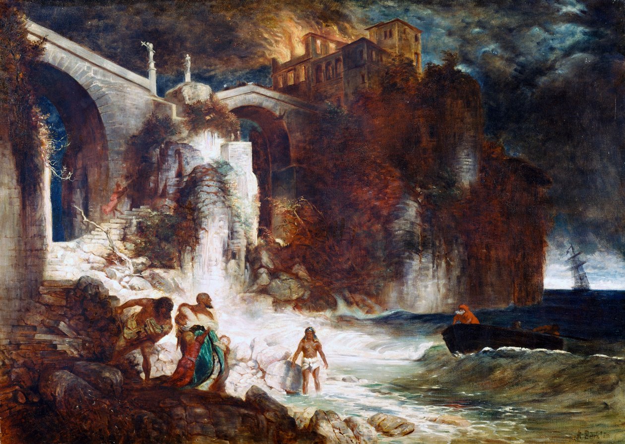 Pirátský útok na pobřežní pevnost, 1872 od Arnold Böcklin