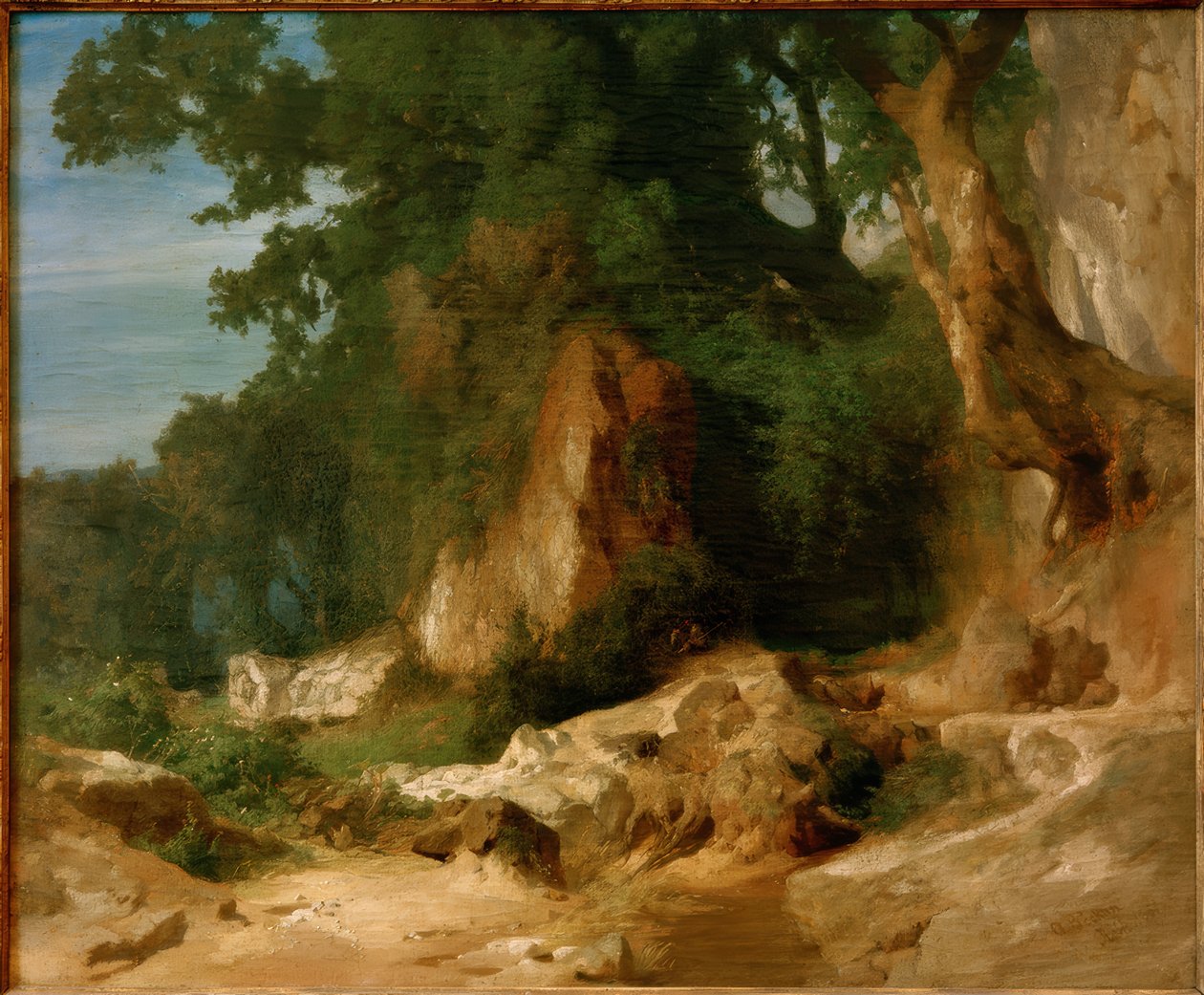 Skalní svah v albánských horách od Arnold Böcklin