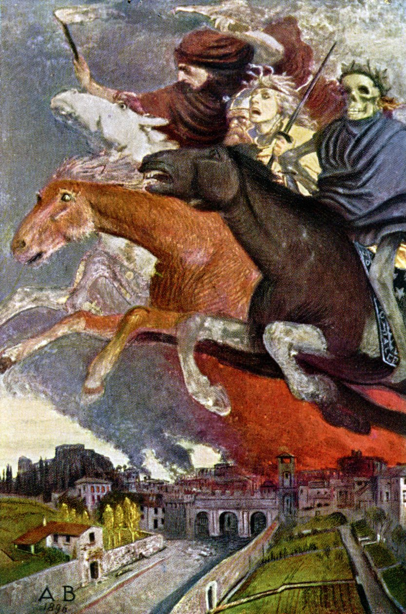 Alegorie války, asi 1910 (pohlednice) od Arnold Böcklin