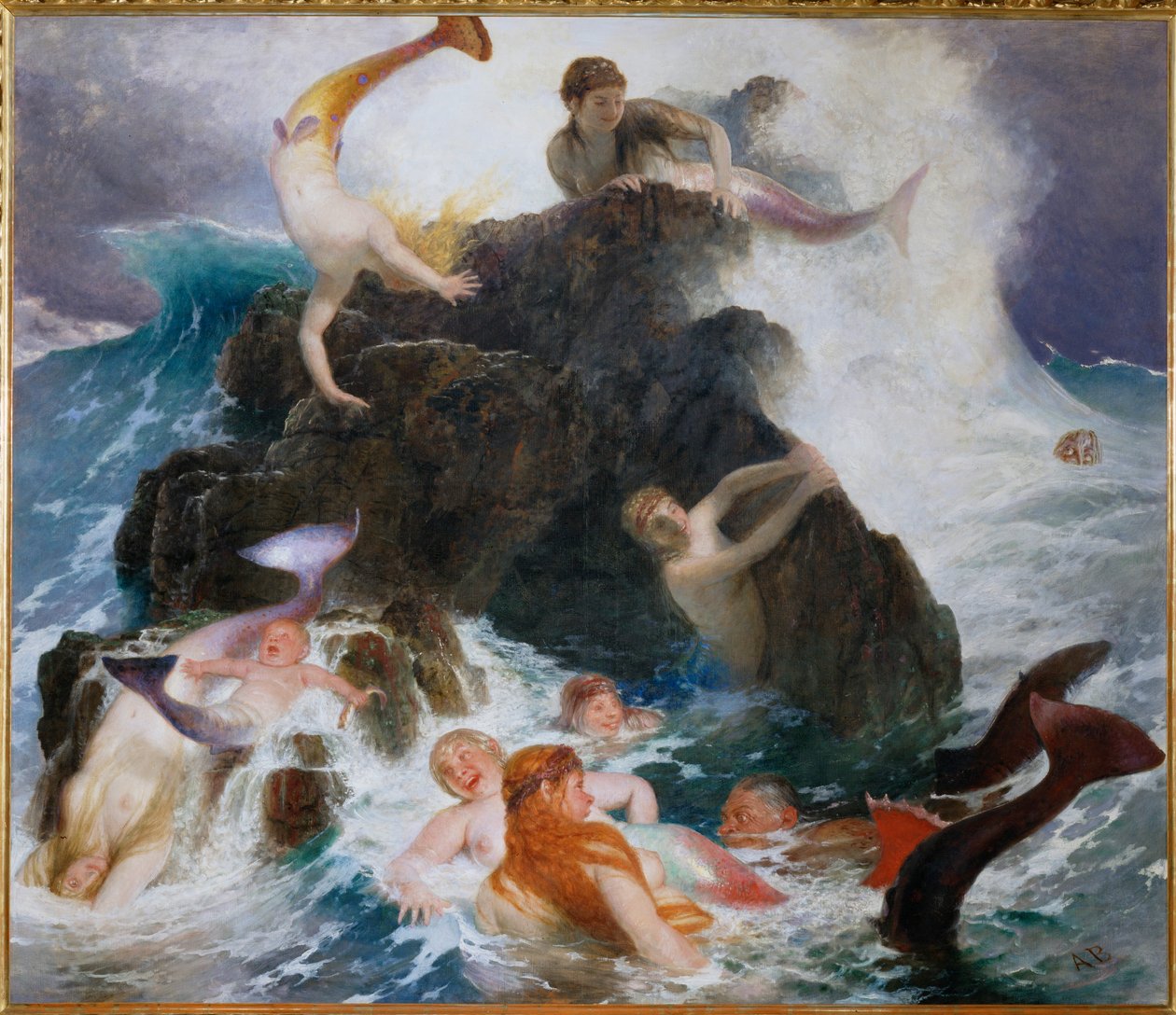 Das Spiel der Najaden - Hra na námořníky ... (malba na plátně) od Arnold Böcklin