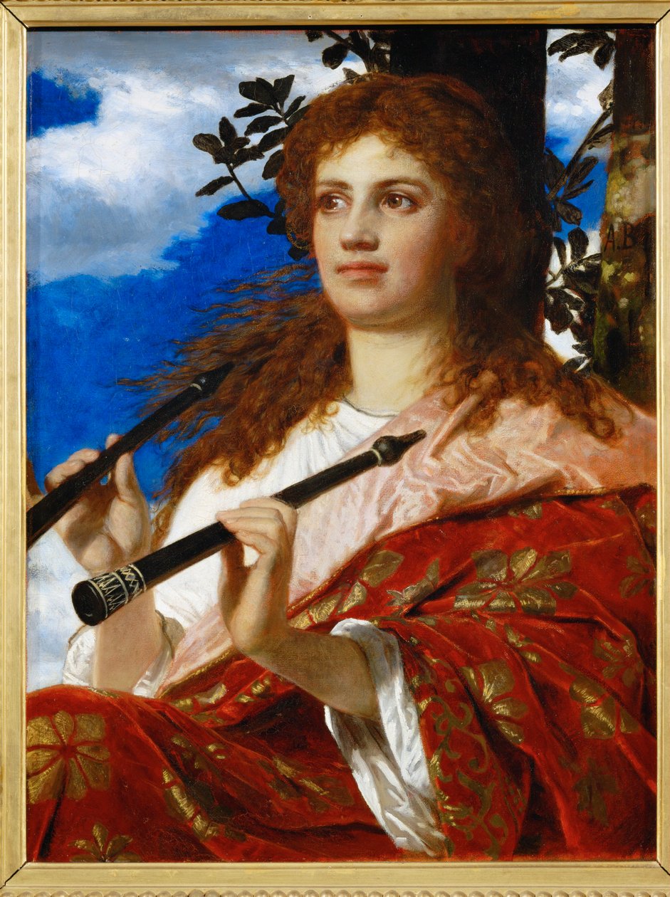 Die Muse des Anakreon - Anakreonova múza... (malba na plátně) od Arnold Böcklin