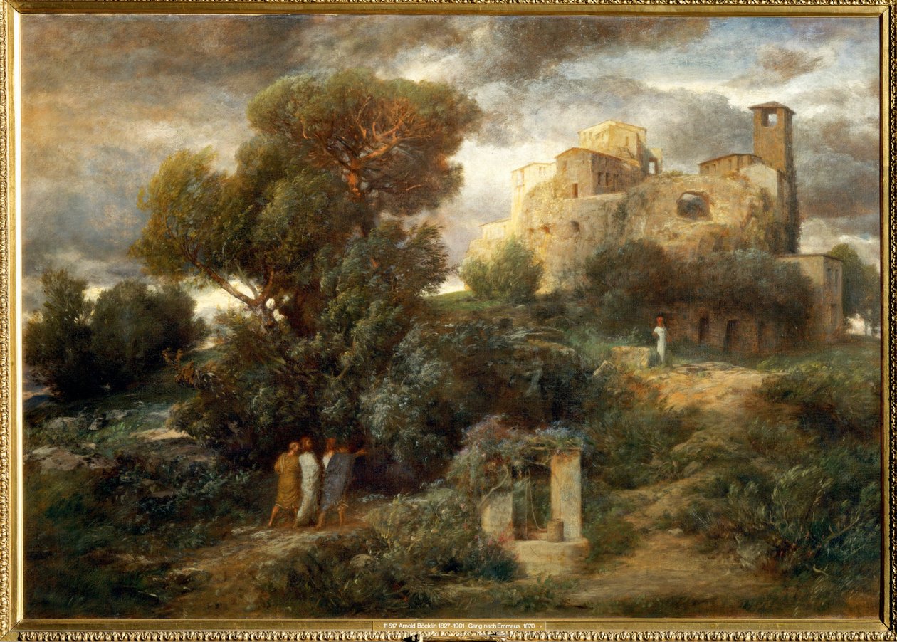 Die Pilger auf dem Weg nach Emmaus - Poutníci na cestě do Emauz... (malba na plátně) od Arnold Böcklin