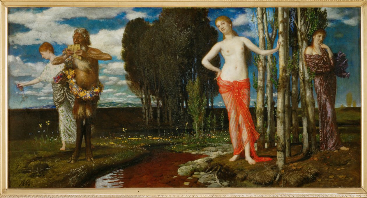 Fruehlingserwachen - Probouzení jara ... (malba na plátně) od Arnold Böcklin