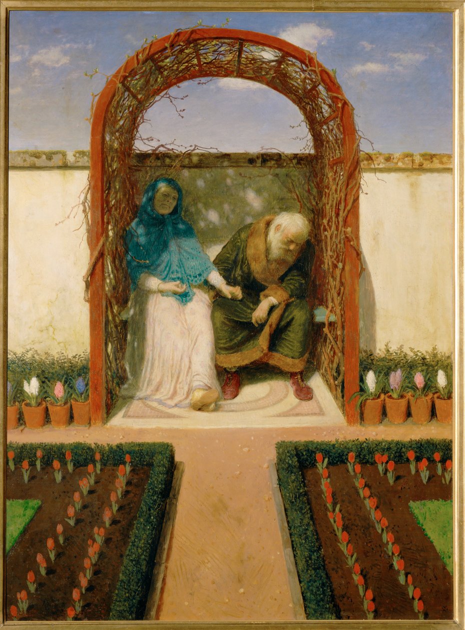 In der Gartenlaube - V altánu ... (malba na plátně) od Arnold Böcklin