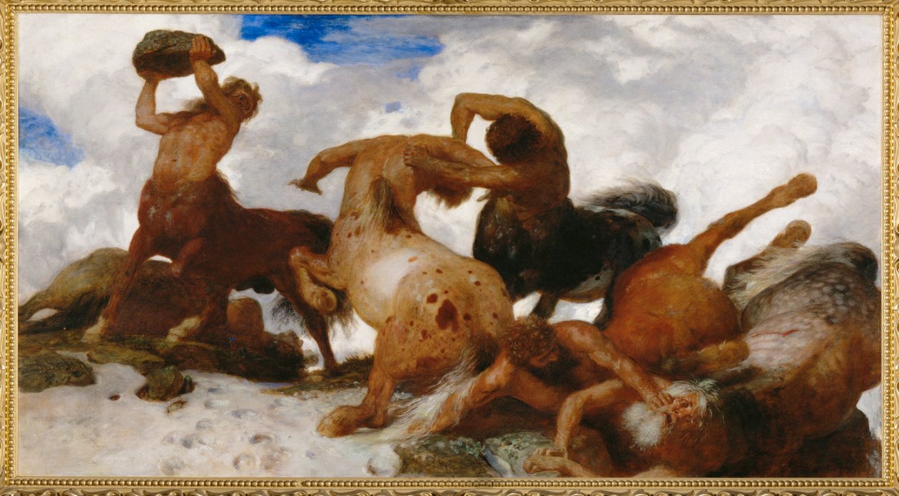 Kentaurenkampf - Boj kentaurů ... (malba na plátně) od Arnold Böcklin