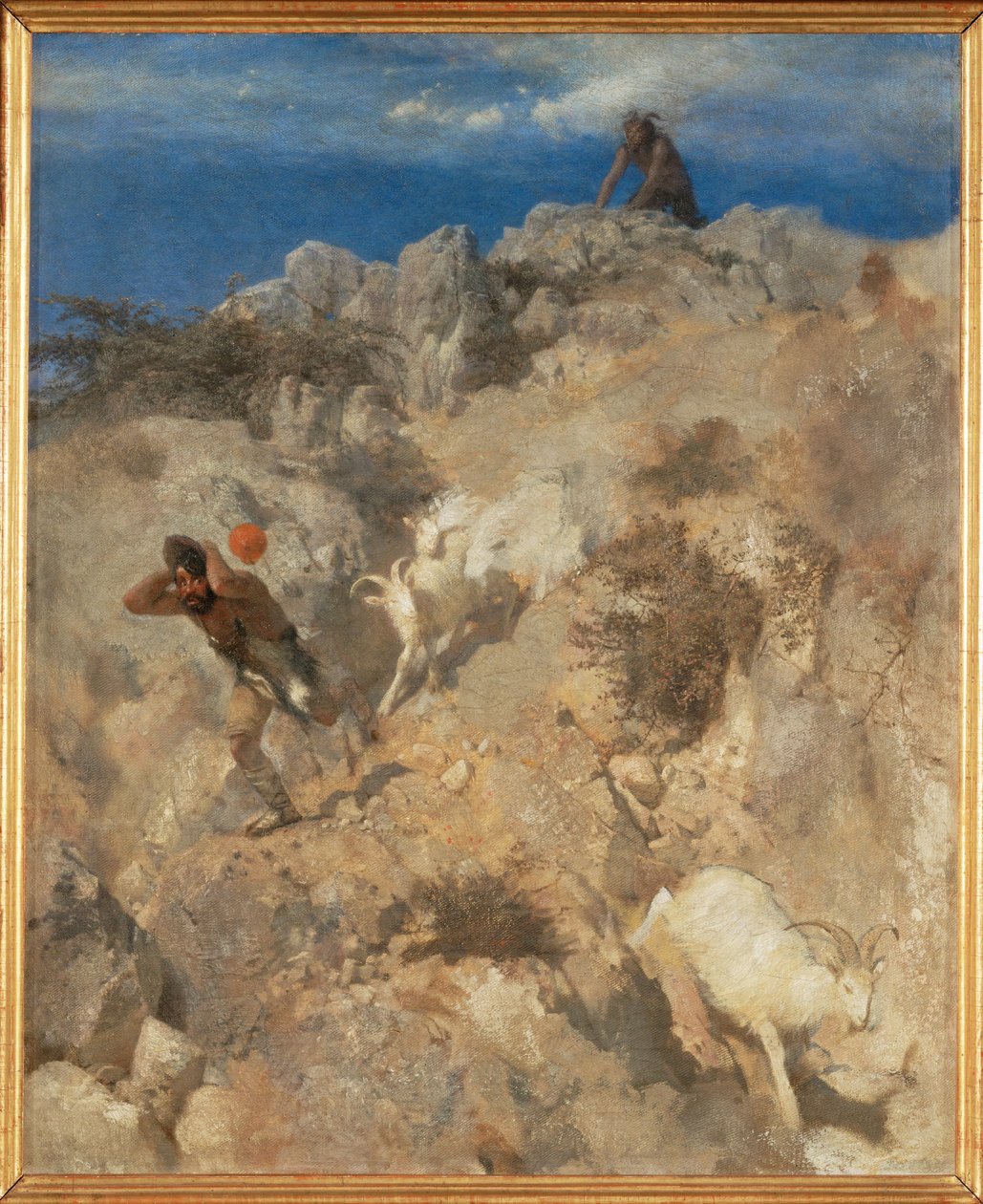 Pan děsí pastýře - Pan děsí pastýře ... (malba na plátně) od Arnold Böcklin