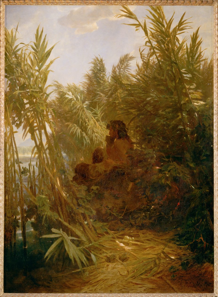 Pan im Schilf - Pan v rákosí... (malba na plátně) od Arnold Böcklin