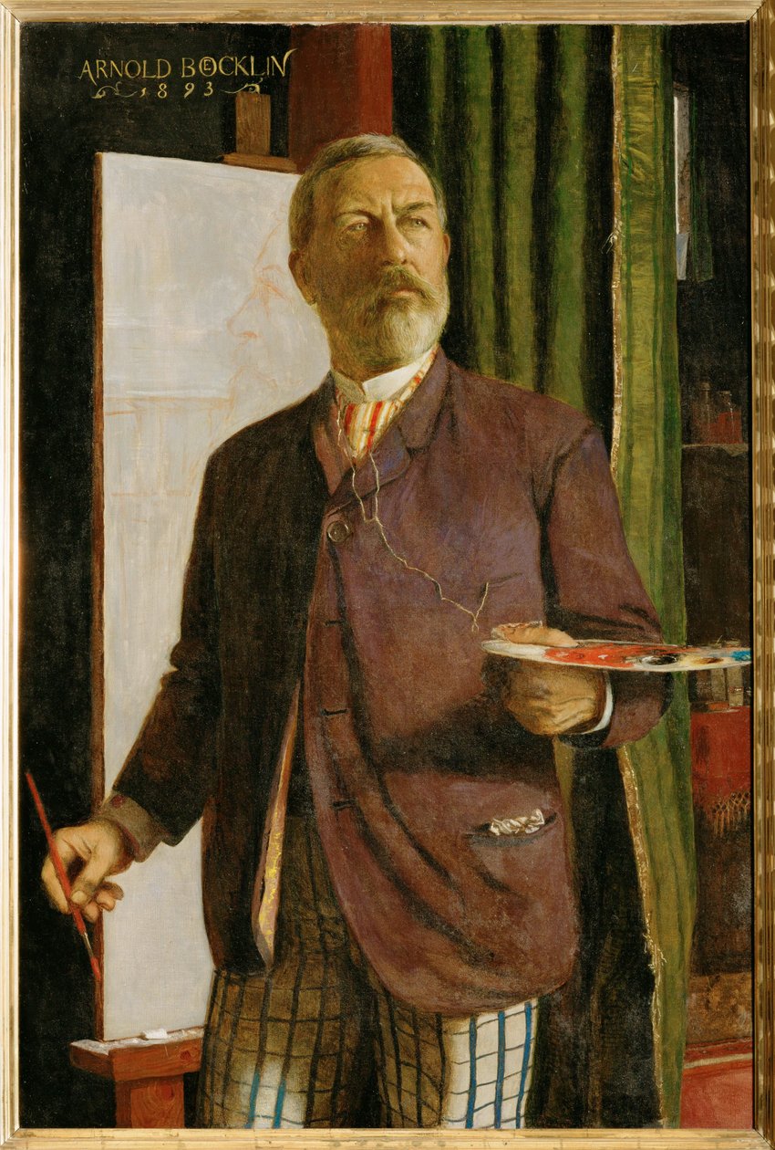 Selbstportrait im Studio - Autoportrét v ateliéru ... (malba na plátně) od Arnold Böcklin