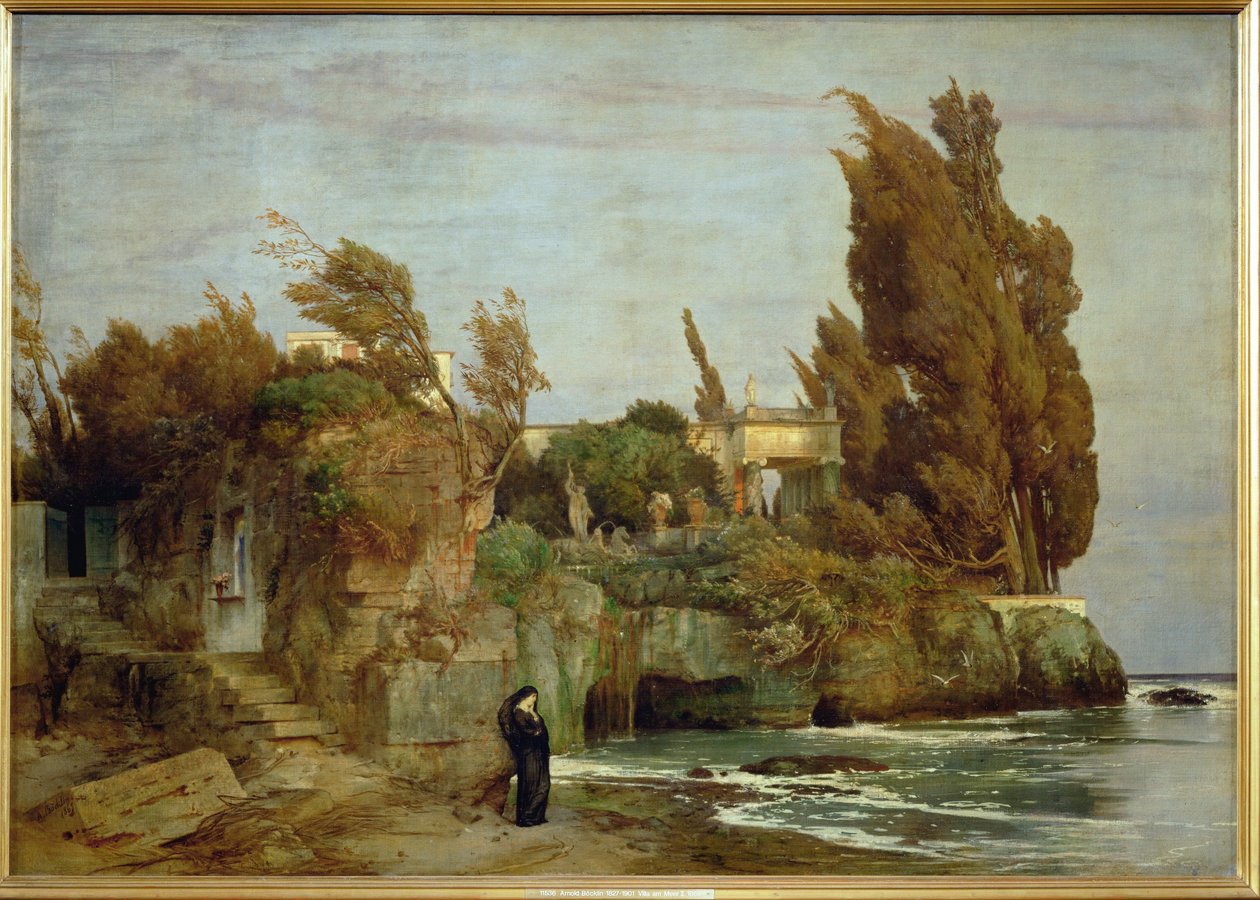 Villa am Meer - Vila na břehu moře, druhá verze ... (malba na plátně) od Arnold Böcklin